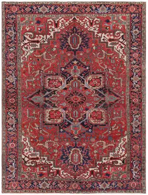 Antique Persian Serapi Red/Blue - 9' x 12' 5''