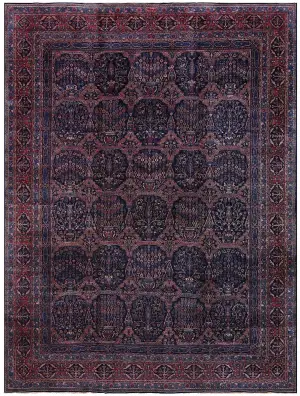 Antique Persian Yazd Navy/Red - 11' 3'' x 15' 6''
