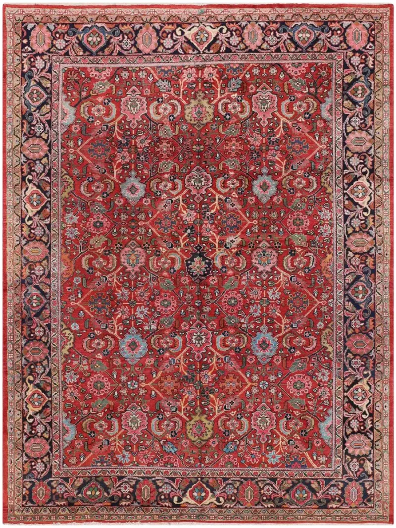 Antique Persian Zieglar Mahal Red/Blue  -  9' 3'' x  12' 8''