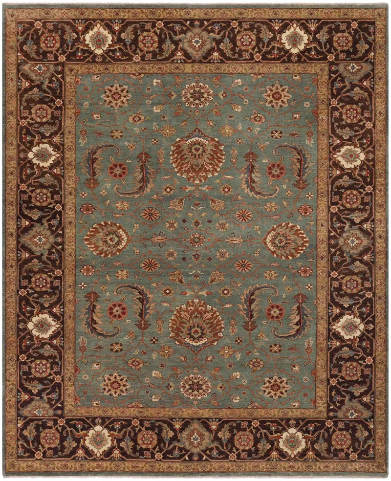 Charleston CHA-01 Aqua/Brown  -  10'  x  14' 
