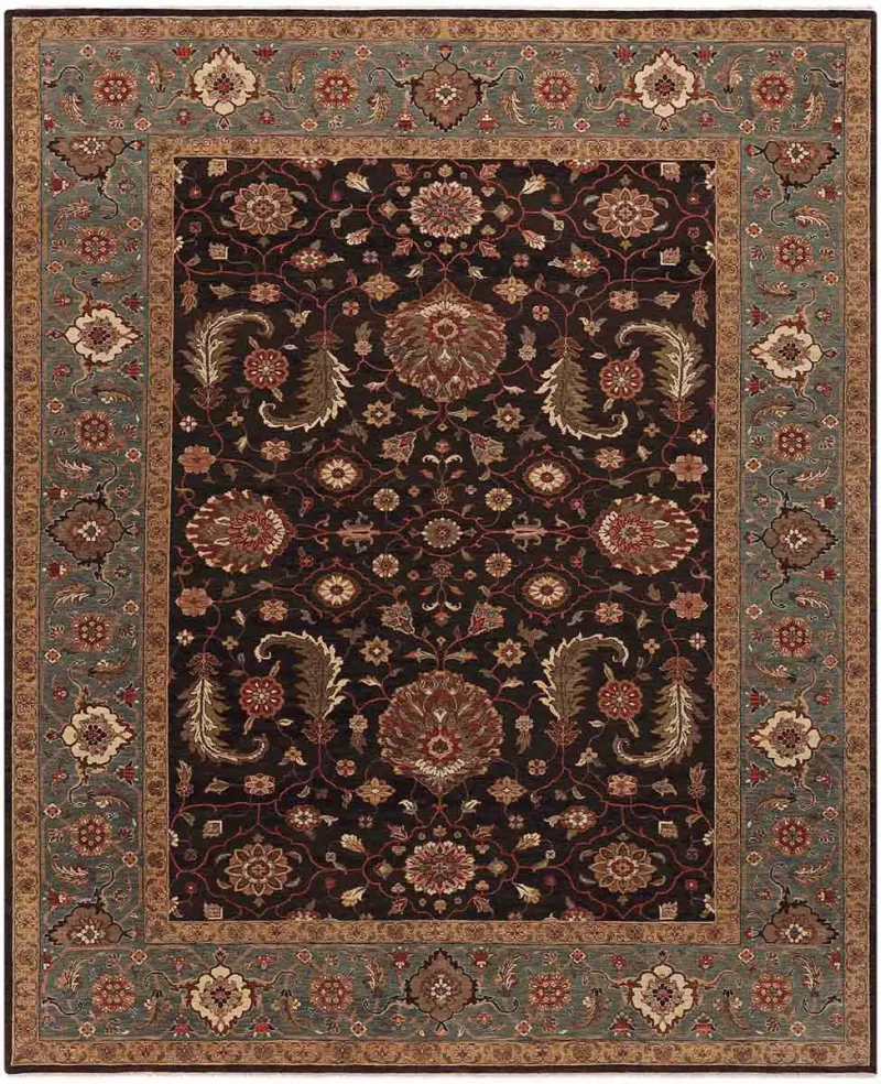 Charleston CHA-01 Brown/Aqua  -  10'  x  14' 