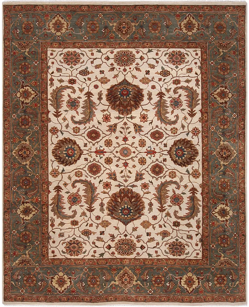 Charleston CHA-01 Beige/Aqua  -  8'  x  10' 