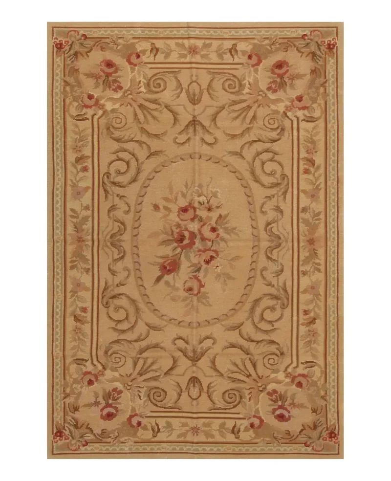 Chinese Needlepoint Aubusson Beige  -  3'  x  5' 