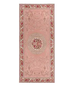 Chinese Needlepoint Aubusson Pink - 4' 10'' x 9' 10''