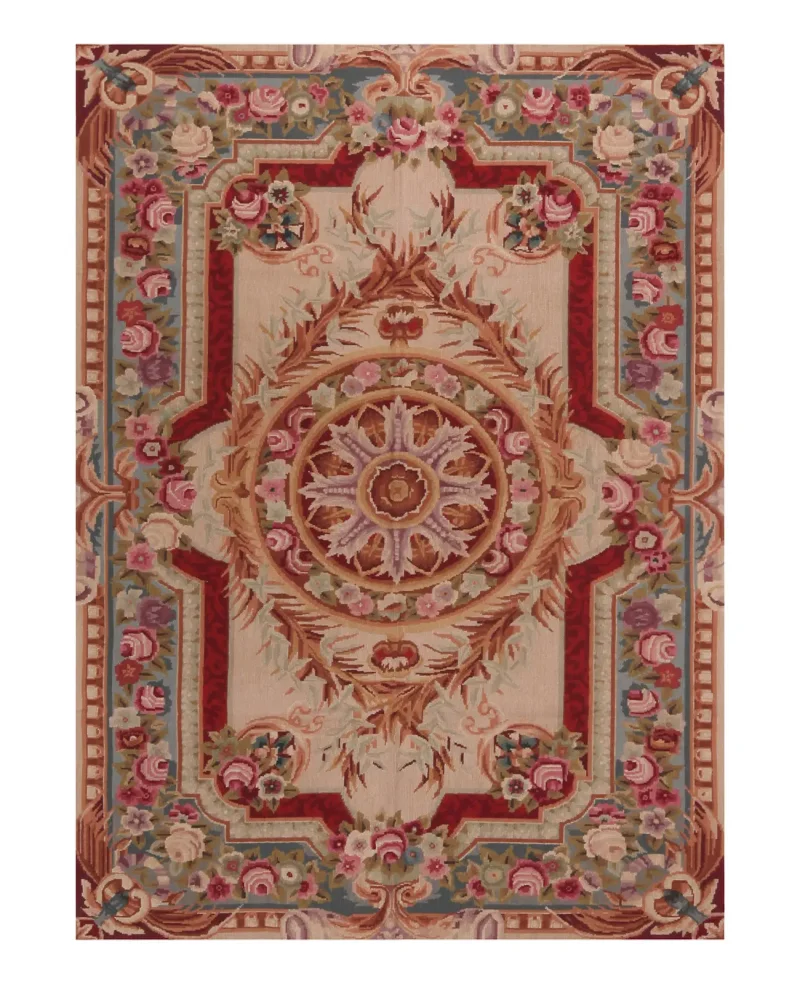 Chinese Needlepoint Aubusson Beige  -  4'  x  6' 