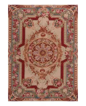 Chinese Needlepoint Aubusson Beige - 4' x 6'