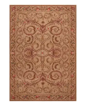 Chinese Needlepoint Aubusson Brown - 3' 8'' x 5' 9''