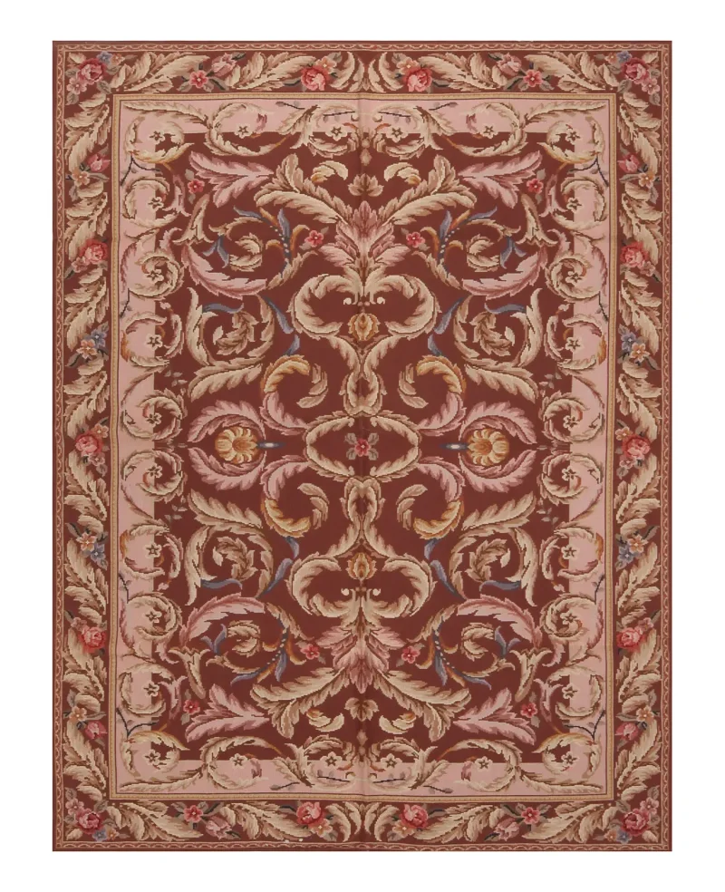 Chinese Needlepoint Aubusson Brown/Multi  -  4'  x  6' 