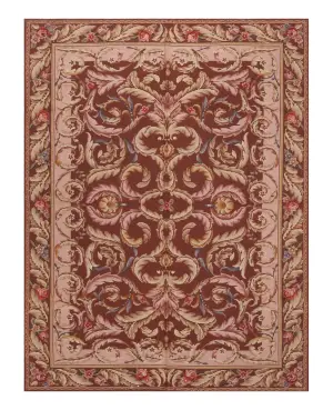 Chinese Needlepoint Aubusson Brown/Multi - 4' x 6'