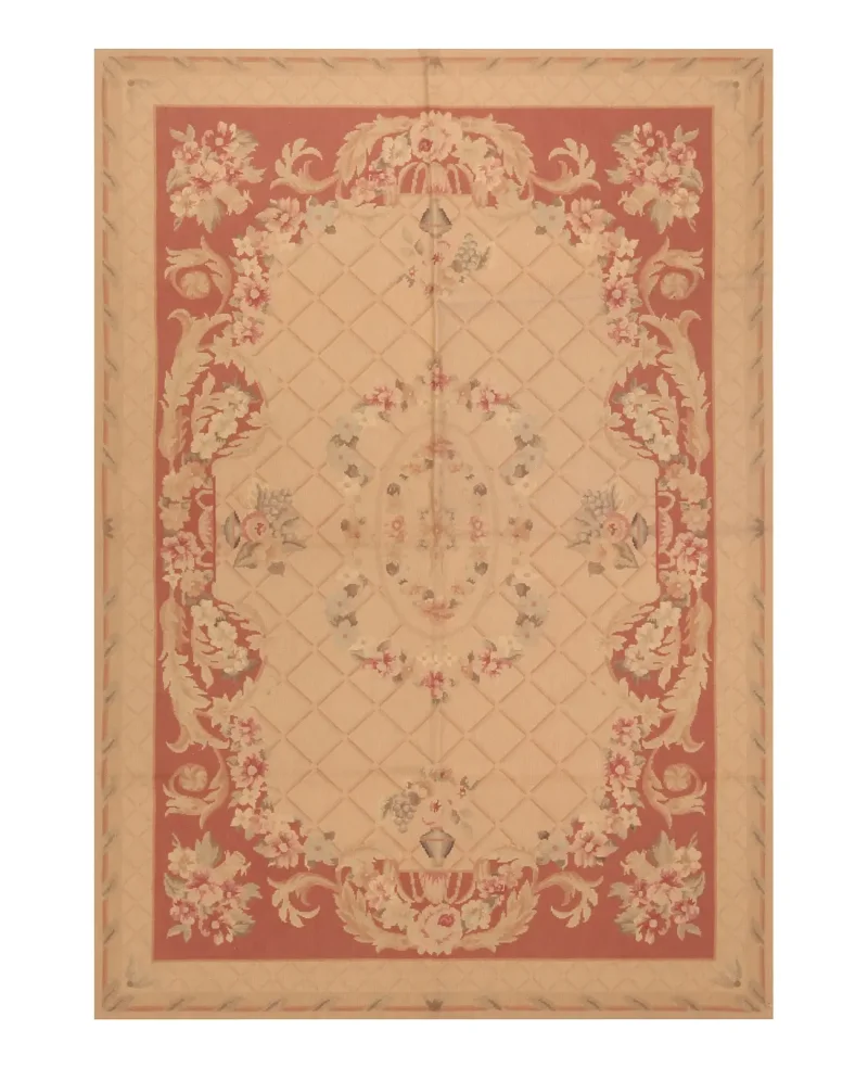 Chinese Needlepoint Aubusson Gold  -  3' 10'' x  5' 11''