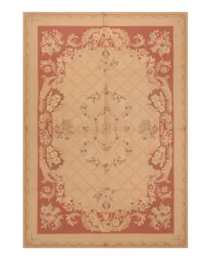 Chinese Needlepoint Aubusson Gold - 3' 10'' x 5' 11''