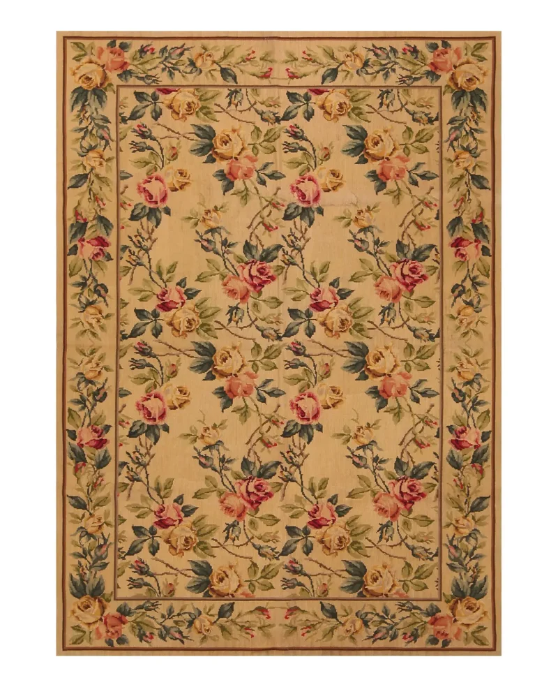 Chinese Needlepoint Aubusson Gold  -  4'  x  6' 