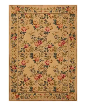 Chinese Needlepoint Aubusson Gold - 4' x 6'