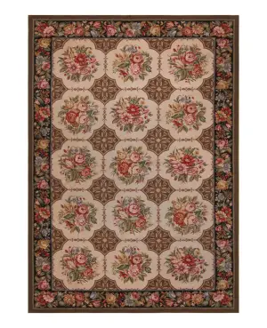 Chinese Needlepoint Aubusson Beige - 5' 3'' x 8' 1''