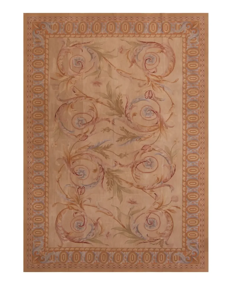 Chinese Needlepoint Aubusson Beige  -  4'  x  6' 