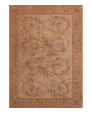 Chinese Needlepoint Aubusson Beige - 4' x 6'