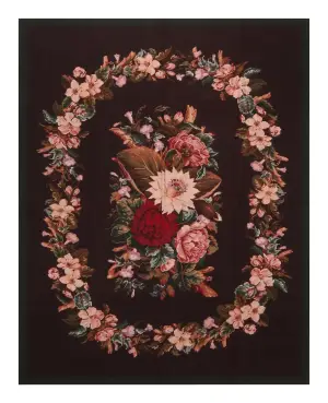 Chinese Needlepoint Aubusson Brown - 5' 6'' x 7' 6''