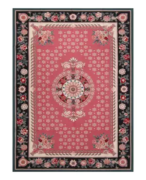 Chinese Needlepoint Aubusson Pink - 6' x 9'