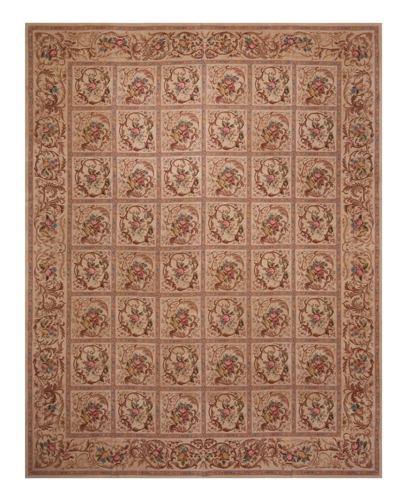 Chinese Needlepoint Aubusson Brown  -  8' 1'' x  10' 4''