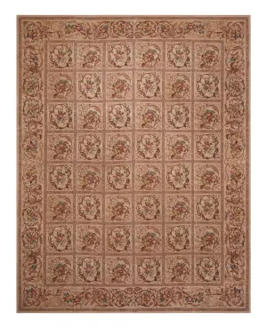 Chinese Needlepoint Aubusson Brown - 8' 1'' x 10' 4''