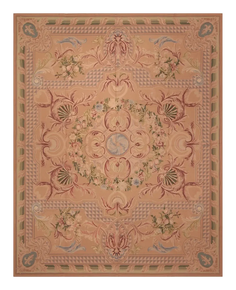 Chinese Needlepoint Aubusson Gold  -  7' 5'' x  9' 9''