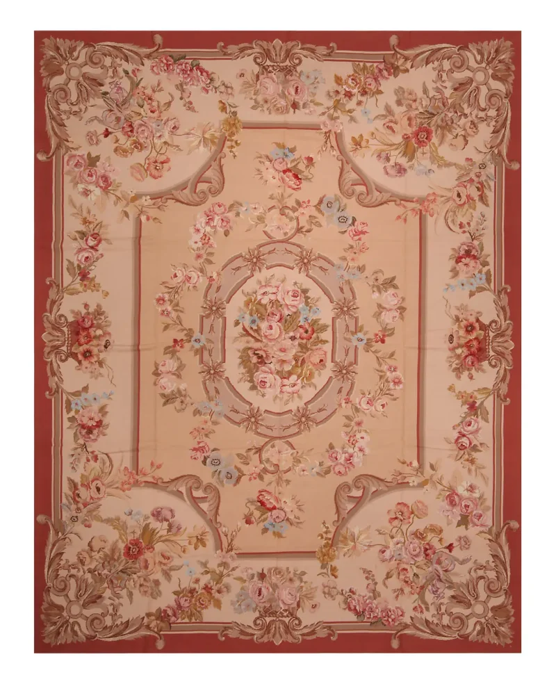 Chinese Needlepoint Aubusson Gold  -  8' 2'' x  10' 7''