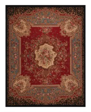 Chinese Needlepoint Aubusson Red/Multi - 8' x 10'