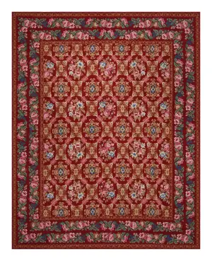 Chinese Needlepoint Aubusson Red/Multi - 8' x 10'