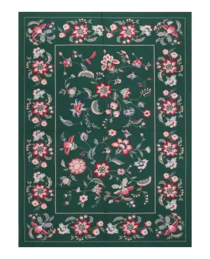 Chinese Needlepoint Floral Green/Multi - 4' x 5' 11''