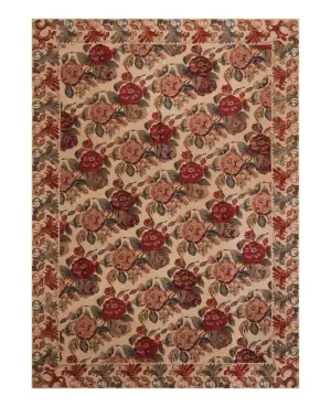 Chinese Needlepoint Floral Ivory/Multi - 6' x 9'