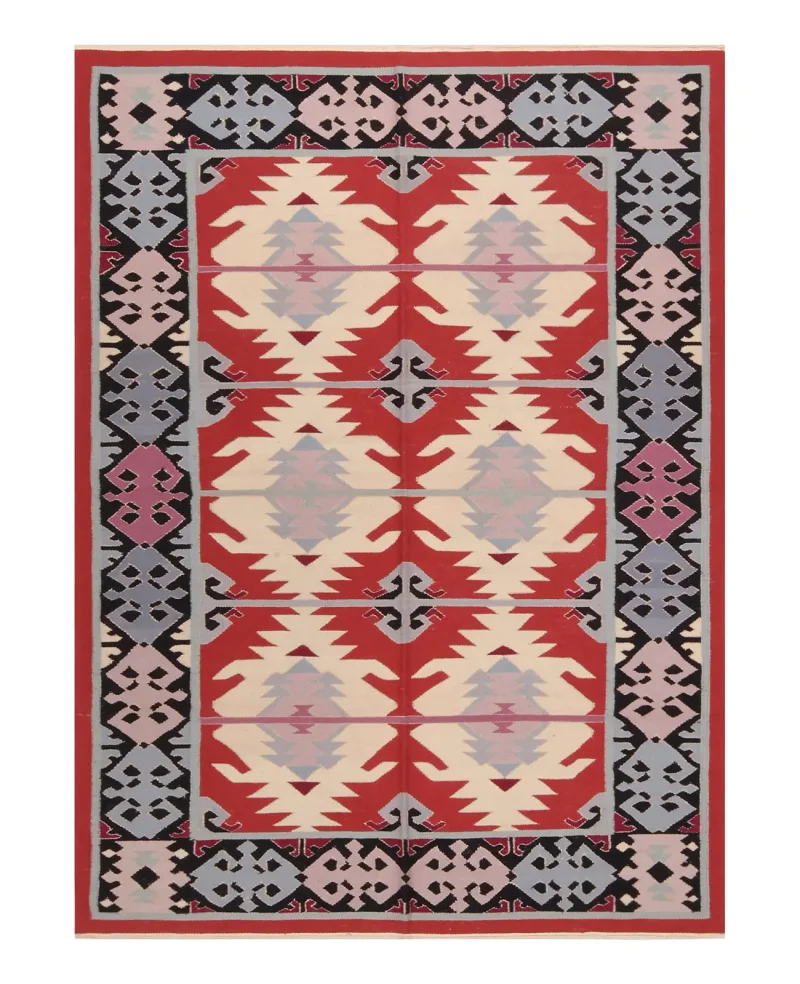 Chinese Needlepoint Kilim Red/Multi  -  3' 10'' x  5' 9''
