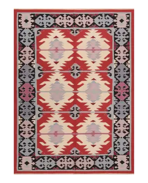 Chinese Needlepoint Kilim Red/Multi - 3' 10'' x 5' 9''