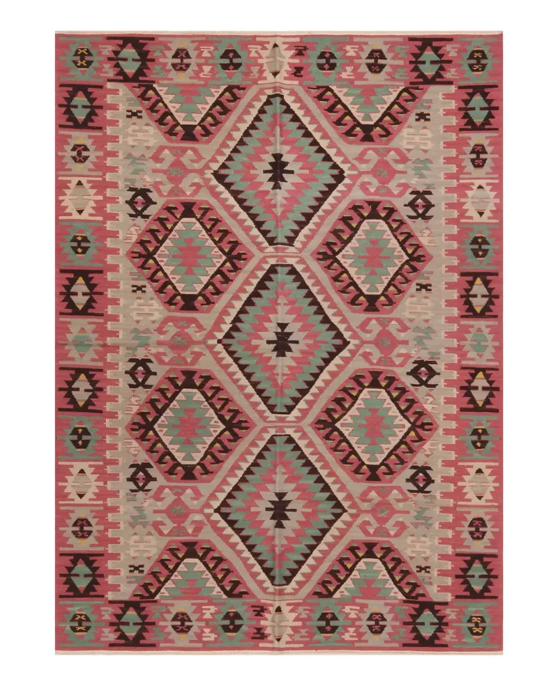 Chinese Needlepoint Kilim Rose  -  3' 9'' x  5' 9''