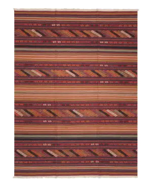 Chinese Needlepoint Kilim Brown/Multi - 6' x 9'
