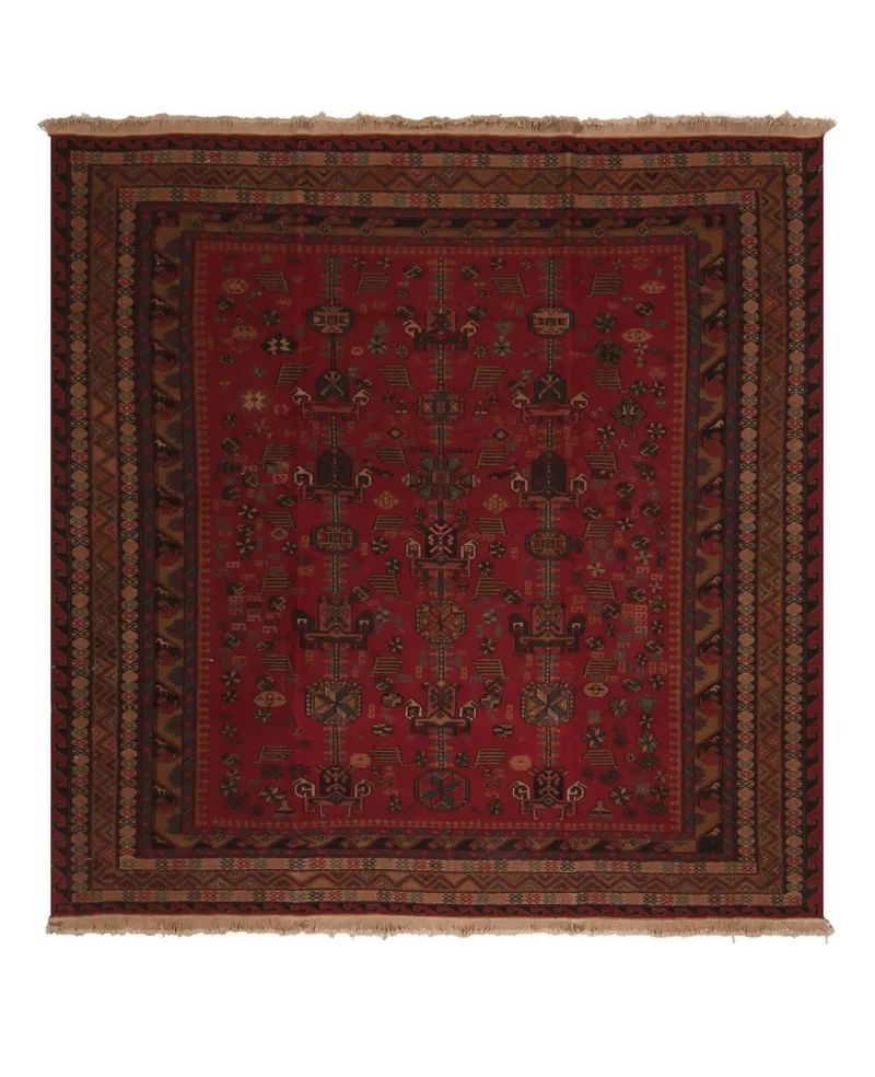 Chinese Soumak Caucasian Red  -  6' 5'' x  6' 7''