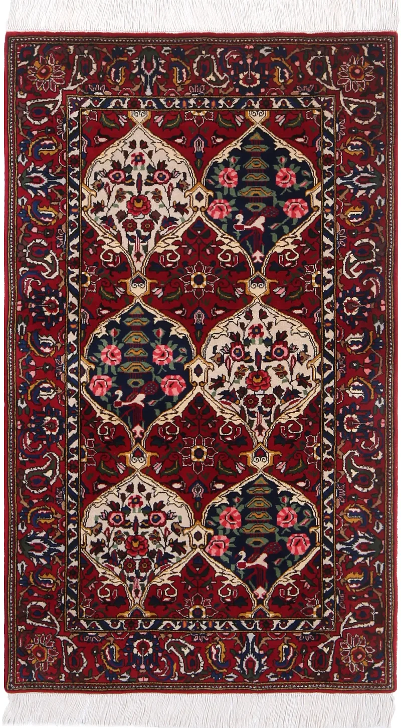 Chinese Wool and Silk Bakhtiari Red  -  3' 2'' x  5' 5''