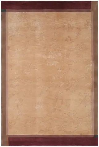 Chinese Wool and Silk Floral Ivory - 4' x 6'