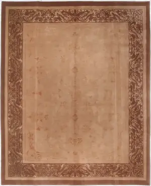 Chinese Wool and Silk Floral Gold - 8' x 10'