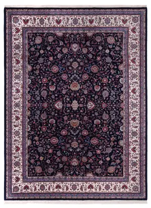 Chinese Wool and Silk Tabriz Ivory - 8' 9'' x 11' 9''