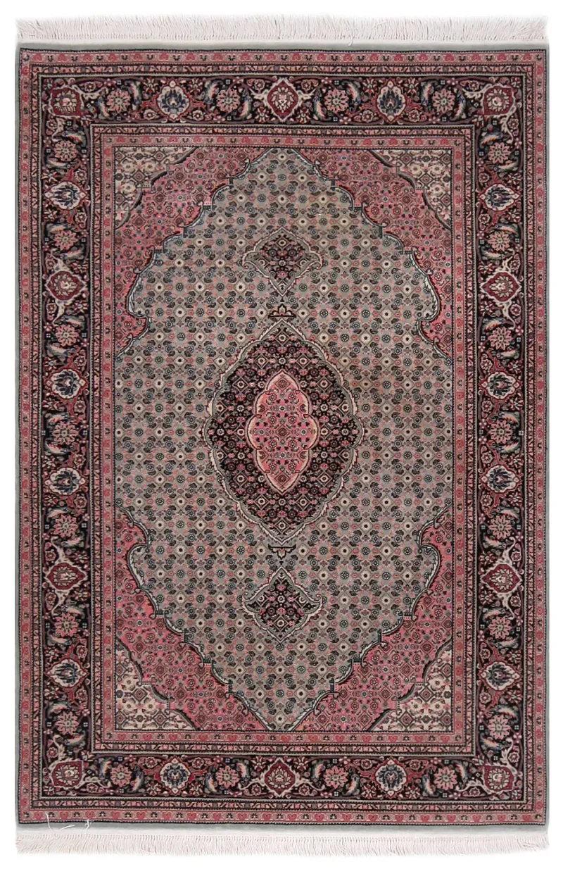 Chinese Wool and Silk Tabriz Navy  -  4'  x  6' 