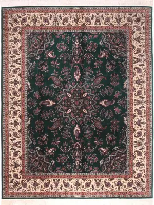 Chinese Wool and Silk Tabriz Ivory - 8' x 10'