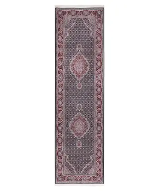 Chinese Wool and Silk Tabriz Mahi Green - 2' 6'' x 9'