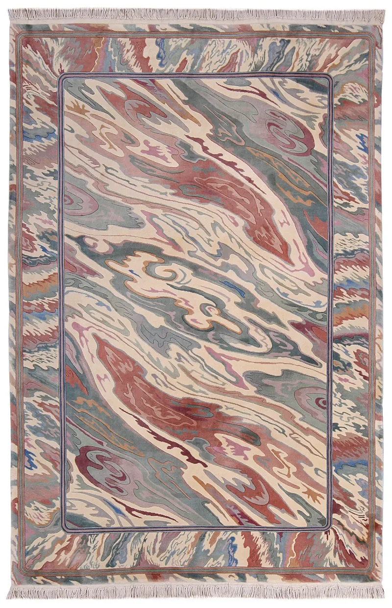 Chinese Wool Art Deco Beige/Multi  -  5' 9'' x  8' 9''