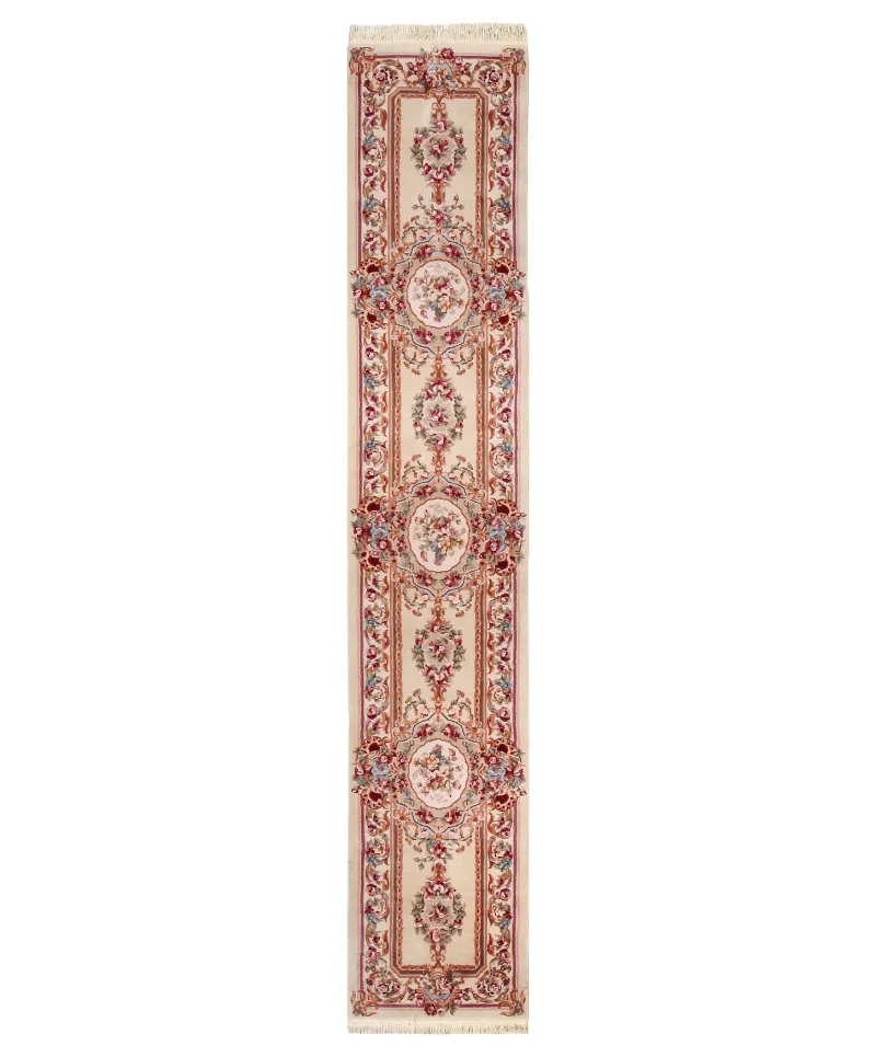 Chinese Wool Aubusson Ivory  -  2' 3'' x  12' 3''