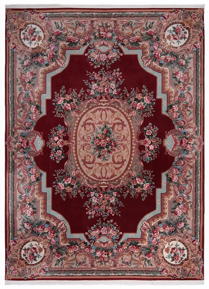 Chinese Wool Aubusson Red  -  8' 7'' x  11' 9''