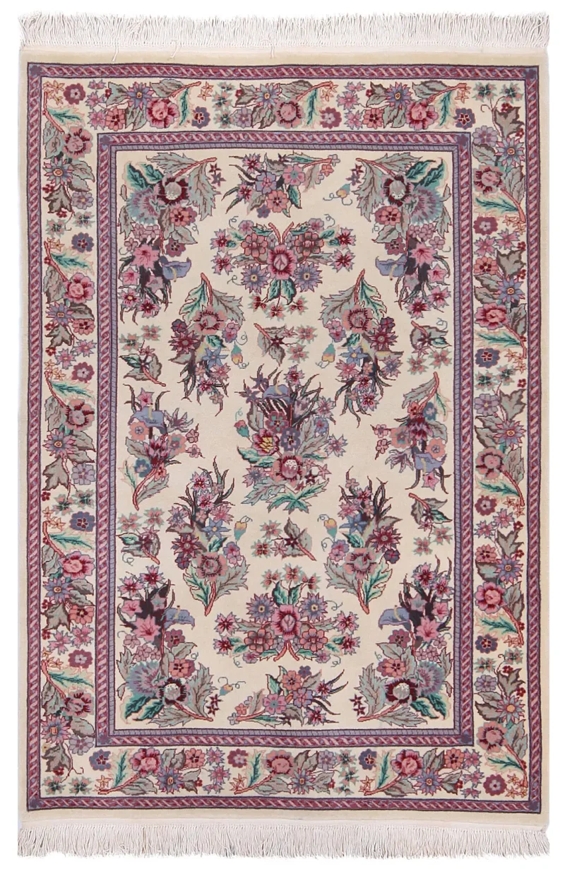 Chinese Wool Floral Beige  -  4'  x  6' 