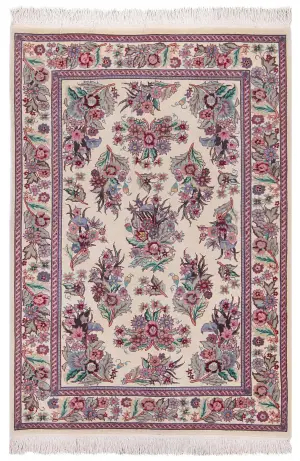 Chinese Wool Floral Beige - 4' x 6'