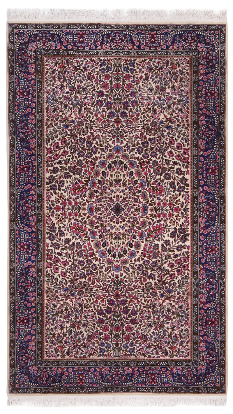 Chinese Wool Lavar Kerman Blue  -  4' 7'' x  7' 9''