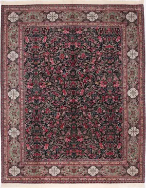 Chinese Wool Lavar Kerman Navy - 8' x 10'