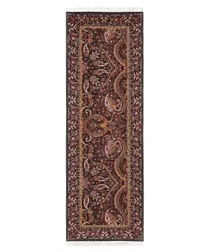 Chinese Wool Lavar Kerman Green - 2' x 6'